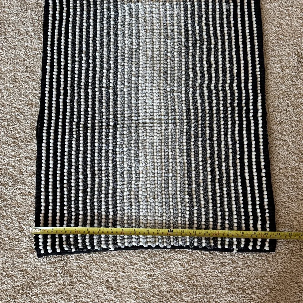 Black and White Striped Rug